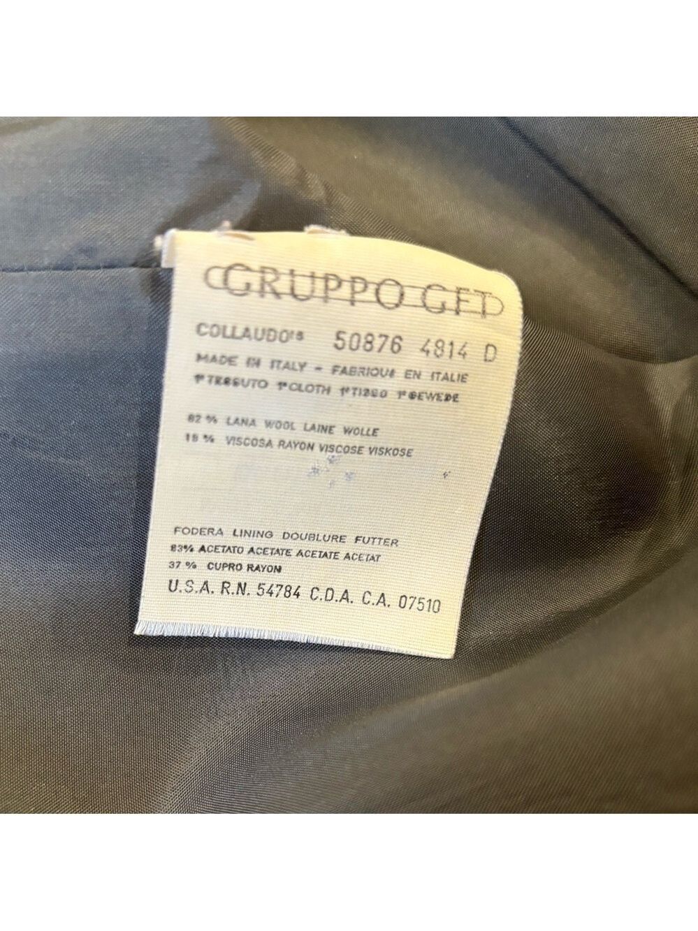 GIORGIO ARMANI VTG BLAZER GRAY & TAUPE PINSTRIPE WOOL BLEND 1 BUTTON HOURGLASS - Picture 10 of 11